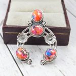 Pink Dahlia Turquoise Naja 925 Silver Pendant (RS108-417)