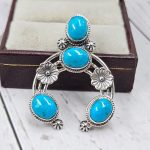 Kingman Turquoise  Naja 925 Silver Pendant (RS108-420)