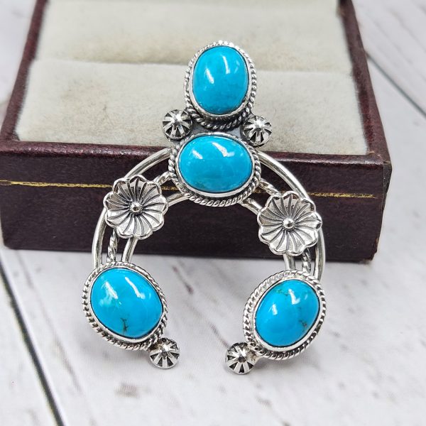 Kingman Turquoise  Naja 925 Silver Pendant (RS108-420)