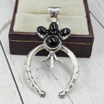 Black Onyx Naja 925 Silver Pendant (RS108-434)