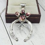 Red Rose Dahlia Turquoise Naja 925 Silver Pendant (RS108-436)
