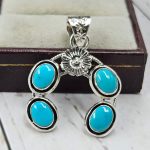 Kingman Turquoise Naja 925 Silver Pendant (RS108-442)