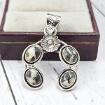 White Buffalo Turquoise Naja 925 Silver Pendant (RS108-443)