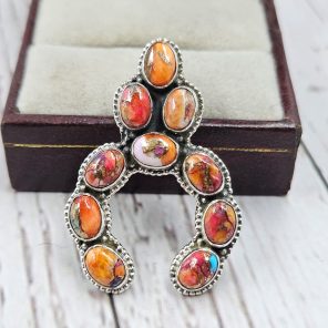 Spiny Oyster Turquoise Naja 925 Silver Pendant (RS108-455)
