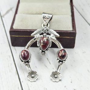 Red Rose Dahlia Naja 925 Silver Pendant (RS108-460)