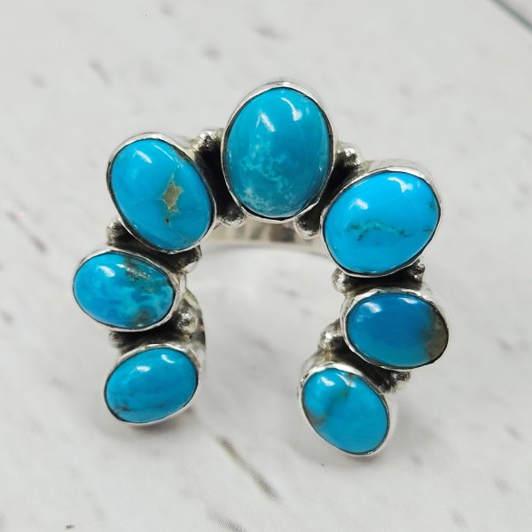 Kingman Turquoise Naja 925 Sterling Silver Ring (RS112-116)