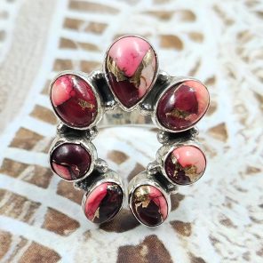Red Rose Dahlia Naja 925 Sterling Silver Ring (RS112-123)