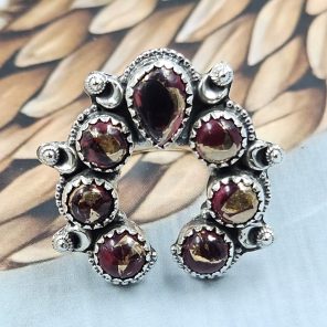 Red Rose Dahlia Naja 925 Sterling Silver Ring (RS112-134)