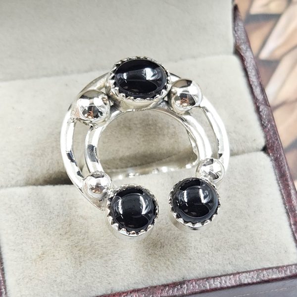 Black Onyx Naja 925 Sterling Silver Ring (RS111-343) - Image 2