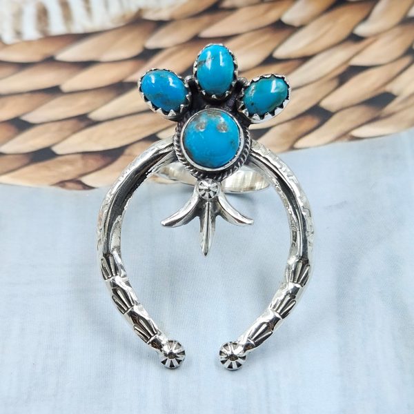 Kingman Turquoise Naja 925 Sterling Silver Ring (RS111-349)