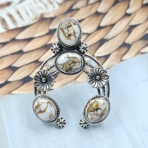 Wild Horse Jasper Naja 925 Sterling Silver Ring (RS111-354)