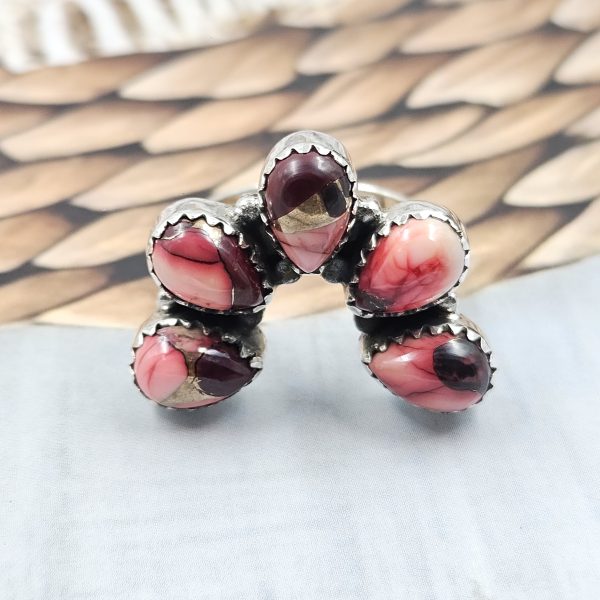 Red Rose Dahlia Naja 925 Sterling Silver Ring (RS111-357)