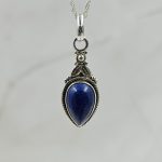Lapis Lazuli 1.25" 925 Sterling Silver Pendant (RS7-142)