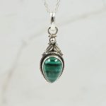 Malachite 1.25" 925 Sterling Silver Pendant (RS7-143)