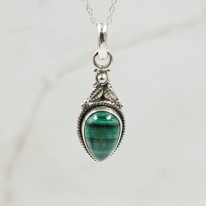 Malachite 1.25" 925 Sterling Silver Pendant (RS7-143)