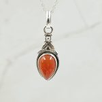 Carnelian 1.25" 925 Sterling Silver Pendant (RS7-139)