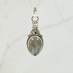 Labradorite 1.25" 925 Sterling Silver Pendant (RS7-138)