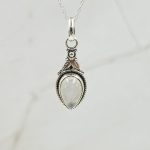 Rainbow Moonstone 1.25" 925 Sterling Silver Pendant (RS7-137)