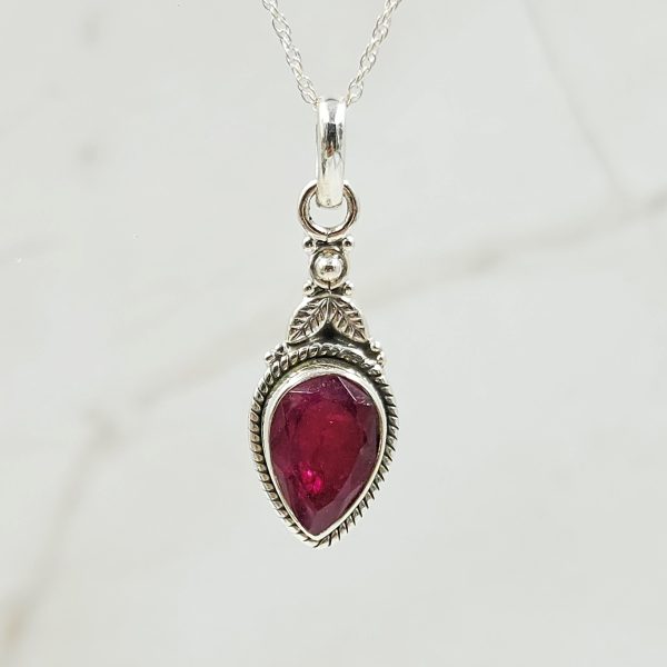 Ruby 1.25" 925 Sterling Silver Pendant (RS7-136)