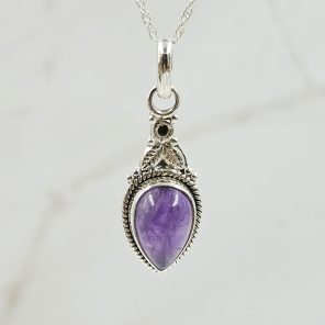 Amethyst 1.25" 925 Sterling Silver Pendant (RS7-135)