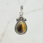 Tiger's Eye 1.25" 925 Sterling Silver Pendant (RS7-130)