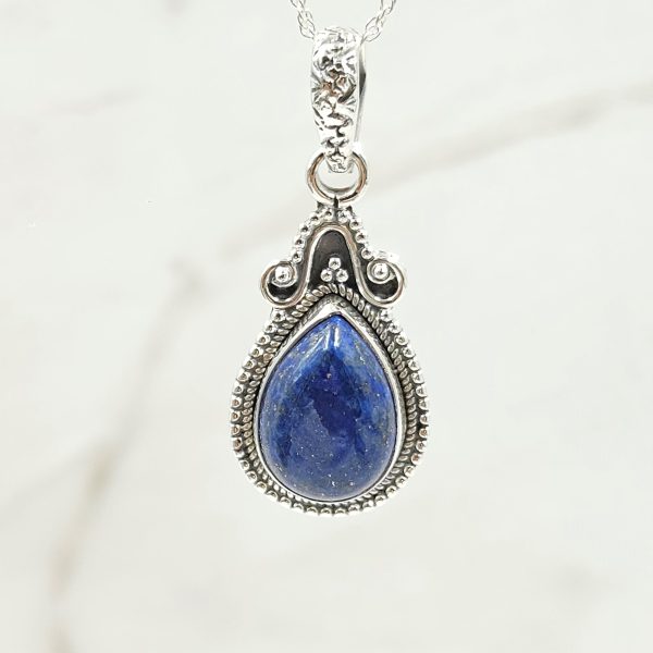 Lapis Lazuli 1.25" 925 Sterling Silver Pendant (RS7-128)