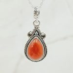 Carnelian 1.25" 925 Sterling Silver Pendant (RS7-127)