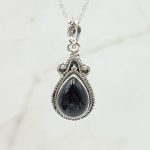 Black Onyx 1.25" 925 Sterling Silver Pendant (RS7-126)