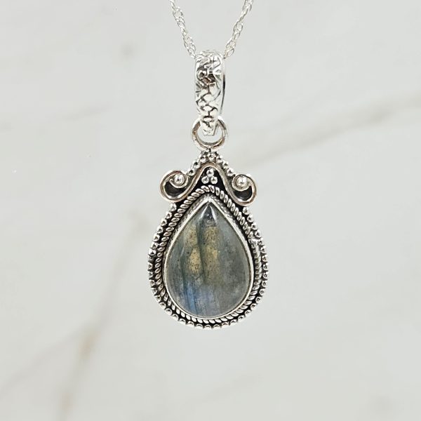 Labradorite 1.25" 925 Sterling Silver Pendant (RS7-124)
