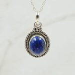 Lapis Lazuli 0.75" 925 Sterling Silver Pendant (RS7-121)