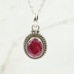 Ruby 0.75" 925 Sterling Silver Pendant (RS7-120)