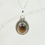 Tiger's Eye 0.75" 925 Sterling Silver Pendant (RS7-117)