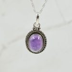 Amethyst 1" 925 Sterling Silver Pendant (RS7-112)