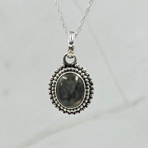Labradorite 1" 925 Sterling Silver Pendant (RS7-109)