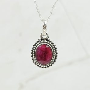 Ruby 1" 925 Sterling Silver Pendant (RS7-108)