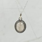 Rose Quartz 1" 925 Sterling Silver Pendant (RS7-102)