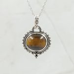 Tiger's Eye 1" 925 Sterling Silver Pendant (RS7-95)