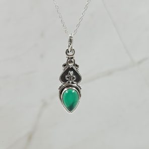 Green Onyx 1.25" 925 Sterling Silver Pendant (RS7-89)