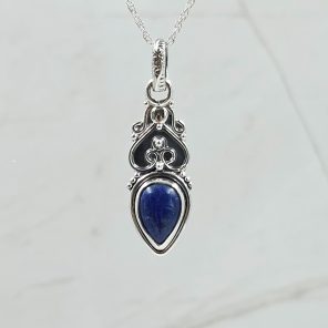 Lapis Lazuli 1.25" 925 Sterling Silver Pendant (RS7-82)