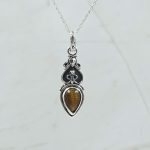 Tiger's Eye 1.25" 925 Sterling Silver Pendant (RS7-87)
