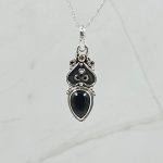 Black Onyx 1.25" 925 Sterling Silver Pendant (RS7-83)