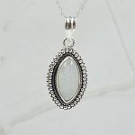 Rainbow Moonstone 1.25" 925 Sterling Silver Pendant (RS7-148)