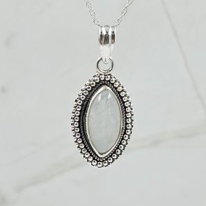 Rainbow Moonstone 1.25" 925 Sterling Silver Pendant (RS7-148)