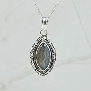 Labradorite 1.25" 925 Sterling Silver Pendant (RS7-149)