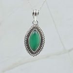 Green Onyx 1.25" 925 Sterling Silver Pendant (RS7-153)