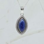 Lapis Lazuli 1.25" 925 Sterling Silver Pendant (RS7-154)