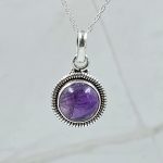 Amethyst 0.75" 925 Sterling Silver Pendant (RS7-156)