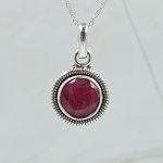 Ruby 0.75" 925 Sterling Silver Pendant (RS7-157)