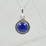Lapis Lazuli 0.75" 925 Sterling Silver Pendant (RS7-161)