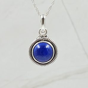 Lapis Lazuli 0.75" 925 Sterling Silver Pendant (RS7-161)
